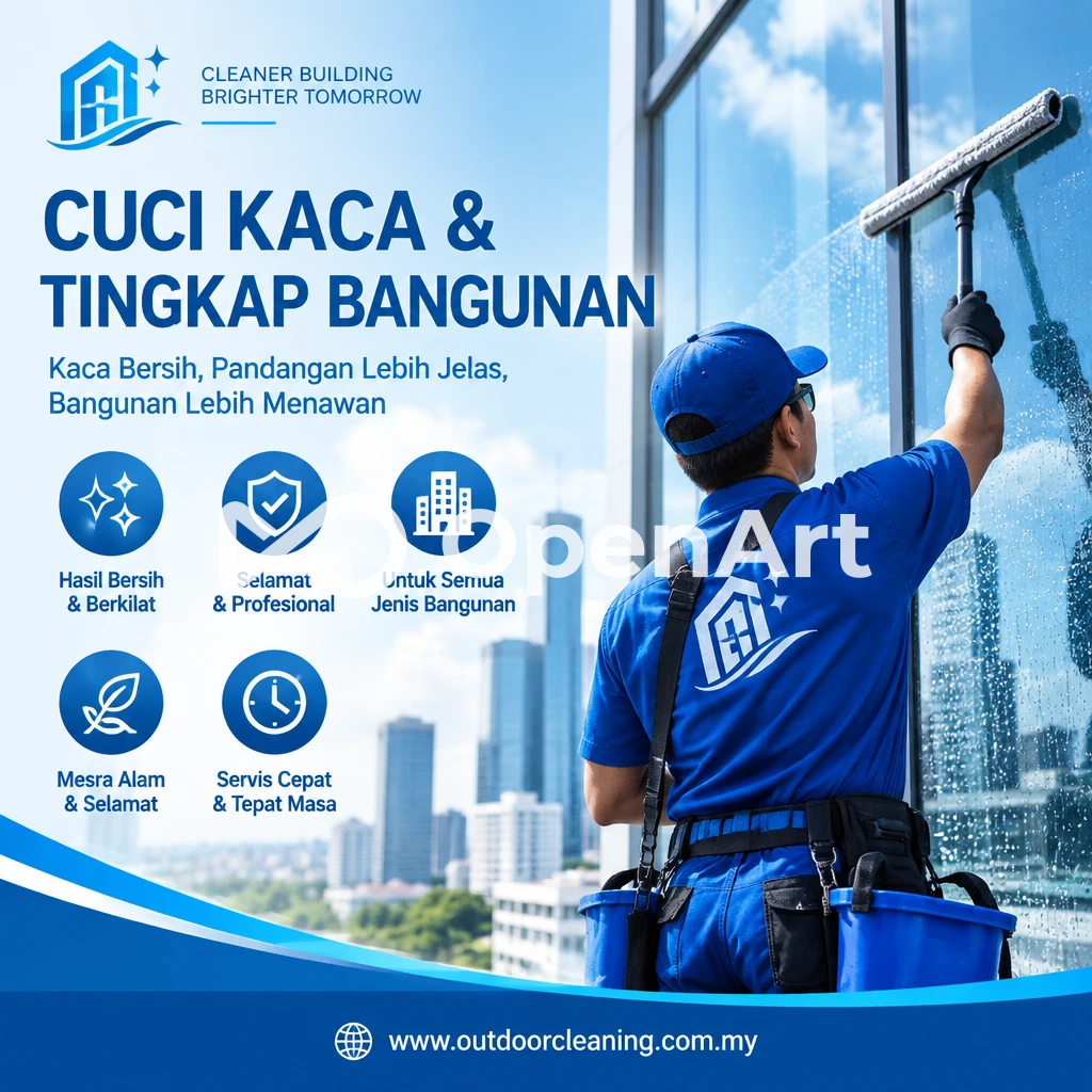 cuci kaca dan tingkap bangunan