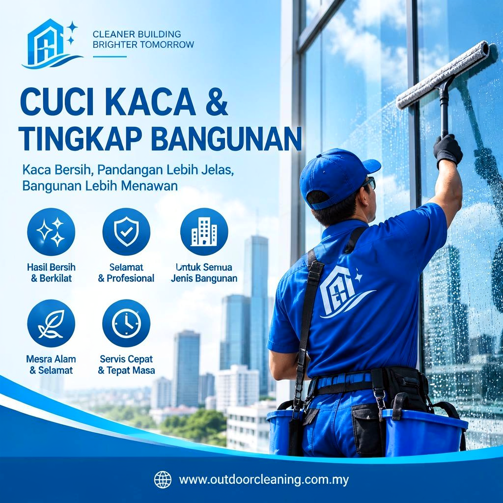 cuci kaca dan tingkap bangunan